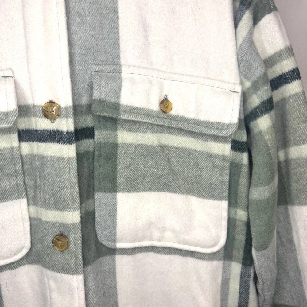 Banana Republic Green and White Plaid Utility Jacket - Picture 5 of 12